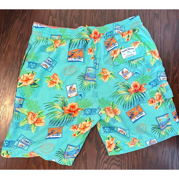 TOMMY BAHAMA RELAX SWIMMING TRUNKS FLORAL HAWAIIAN LUAU MENS large - Picture 5 of 6